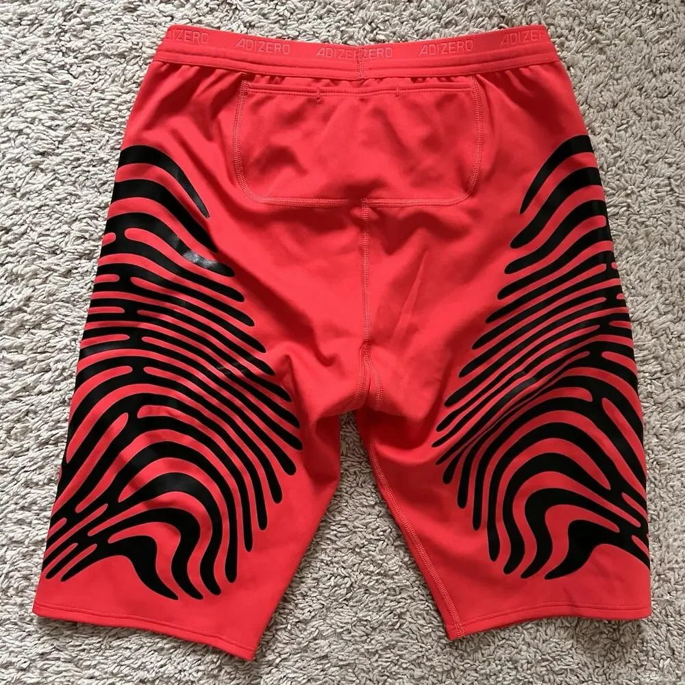 Adidas Women Running Shorts Size Medium Red Adizero Short Tights IX8977 NWT
